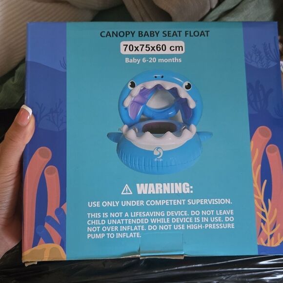 Baby Float with Inflatable Canopy ,Shark . 6mo. To 20mo. - Picture 7 of 7